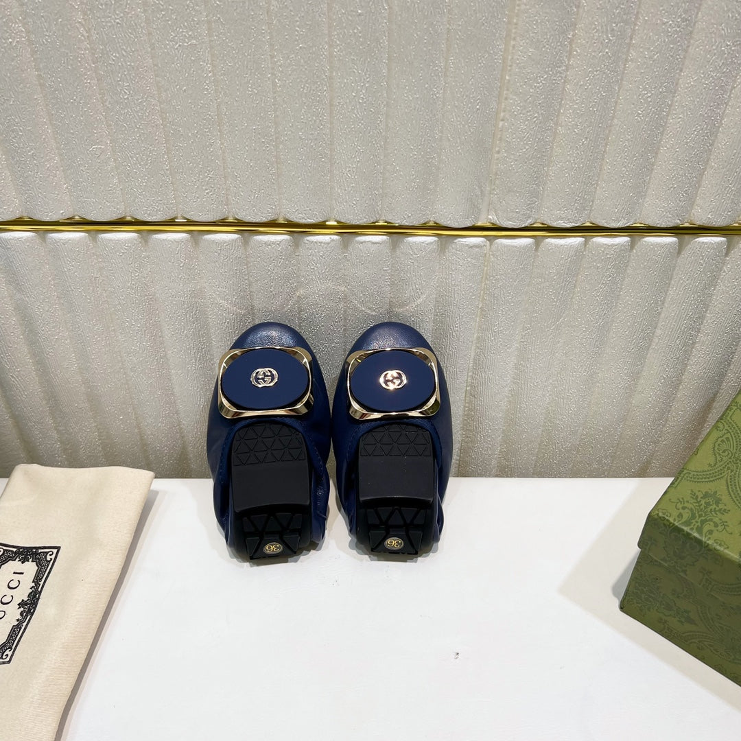 GUCCI BALLET SUPER SLIM NAVY LAMBSKIN