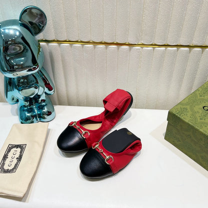 GUCCI BALLET SUPER SLIM BUCKLE BLACK AND CRIMSON LAMBSKIN