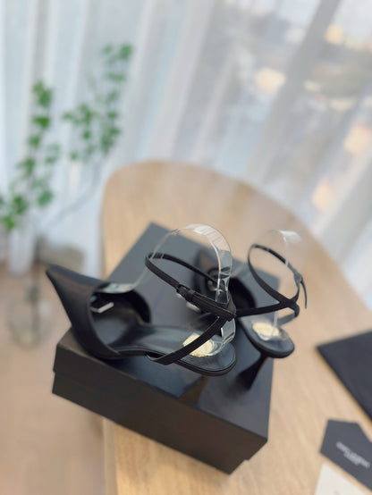 LOUIS VUITTON HIGH SLINGBACK 75 MM IN BLACK CALFSKIN