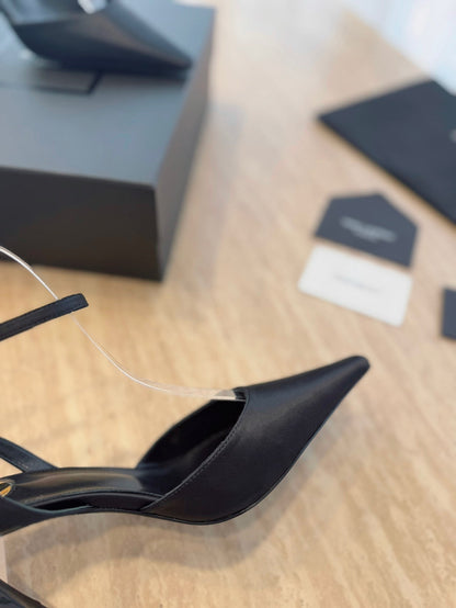 LOUIS VUITTON HIGH SLINGBACK 75 MM IN BLACK CALFSKIN