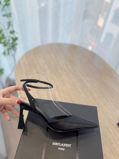 LOUIS VUITTON HIGH SLINGBACK 75 MM IN BLACK CALFSKIN