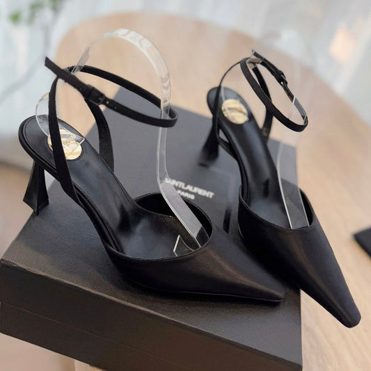 LOUIS VUITTON HIGH SLINGBACK 75 MM IN BLACK CALFSKIN