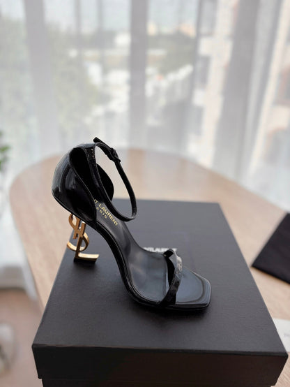 LOUIS VUITTON CLASSIC HIGH HEELS 10 CM IN BLACK PATENT CALFSKIN