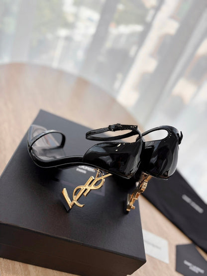LOUIS VUITTON CLASSIC HIGH HEELS 10 CM IN BLACK PATENT CALFSKIN