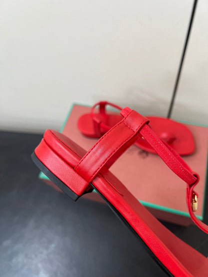 LP MINDIL SANDAL IN RED LAMBSKIN