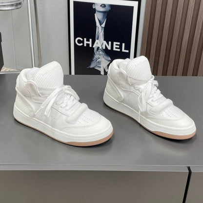 LOUIS VUITTON HIGH-TOP SNEAKERS IN WHITE CALFSKIN