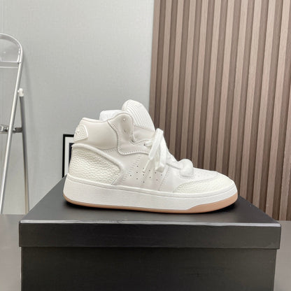 LOUIS VUITTON HIGH-TOP SNEAKERS IN WHITE CALFSKIN