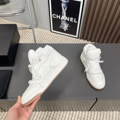LOUIS VUITTON HIGH-TOP SNEAKERS IN WHITE CALFSKIN