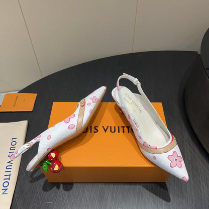 LOUIS VUITTON LV HIGH SLINGBACK 25S 55 MM IN WHITE CALFSKIN