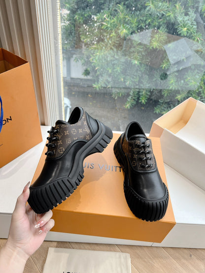 LOUIS VUITTON LV ARCHLIGHT SKATE SNEAKER IN BLACK MIX CHOCOLATE BROWN MONOGRAM CALFSKIN