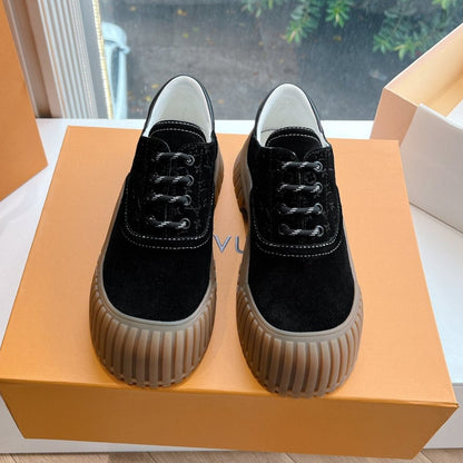 LOUIS VUITTON LV ARCHLIGHT SKATE SNEAKER IN BLACK EMBOSSED SUEDE