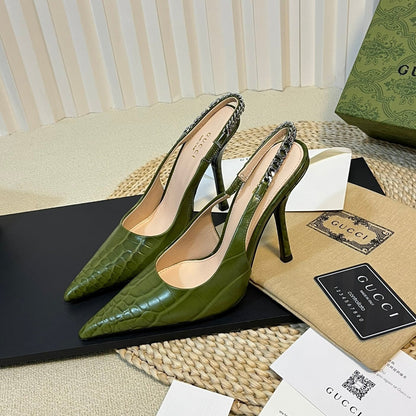 GUCCI Women's High Heels Green Juniper