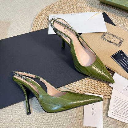 GUCCI Women's High Heels Green Juniper