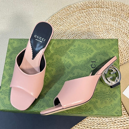 GUCCI Women's Heeled Sandals Pink Pastel