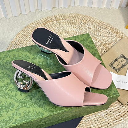 GUCCI Women's Heeled Sandals Pink Pastel