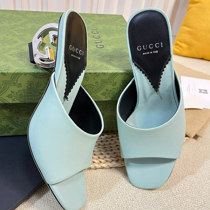 GUCCI Women's Heeled Sandals Vivid Sky Blue