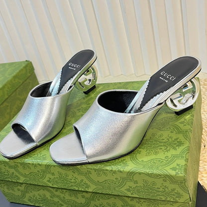 GUCCI Women's Heeled Sandals Silver