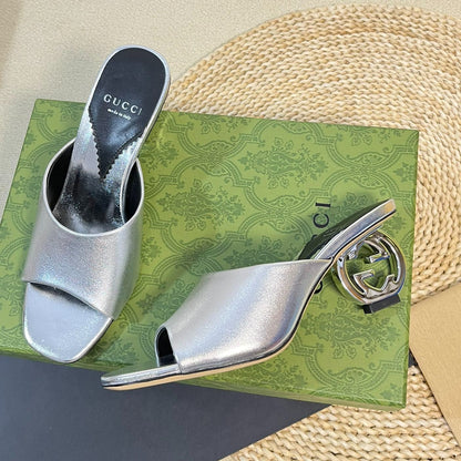GUCCI Women's Heeled Sandals Silver