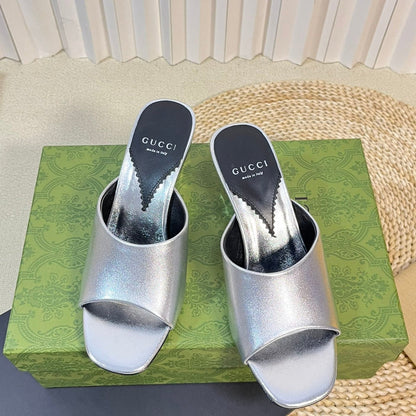 GUCCI Women's Heeled Sandals Silver
