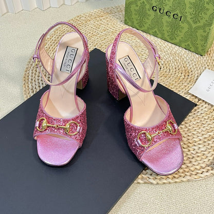 GUCCI Women Sandal High Heels Pink