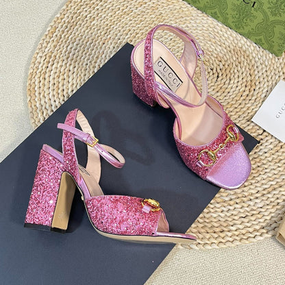 GUCCI Women Sandal High Heels Pink