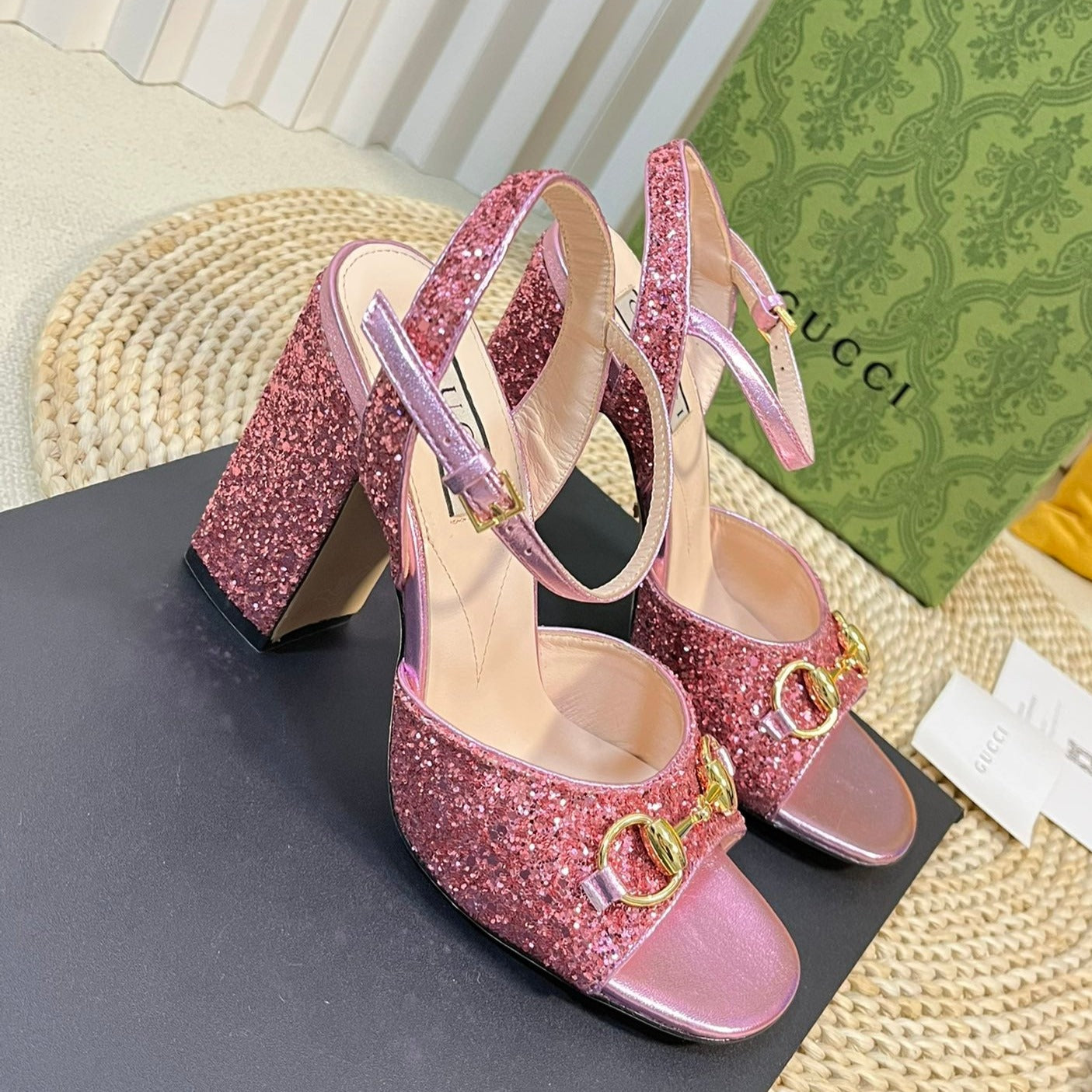 GUCCI Women Sandal High Heels Pink