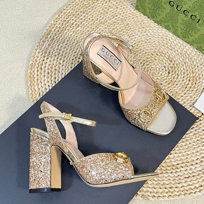GUCCI Women Sandal High Heels Cream