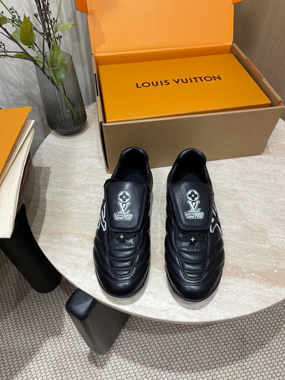LOUIS VUITTON FOOTPRINT SOCCER SNEAKER IN BLACK CALFSKIN