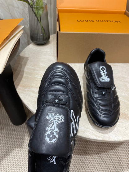 LOUIS VUITTON FOOTPRINT SOCCER SNEAKER IN BLACK CALFSKIN