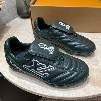 LOUIS VUITTON FOOTPRINT SOCCER SNEAKER IN FOREST GREEN CALFSKIN