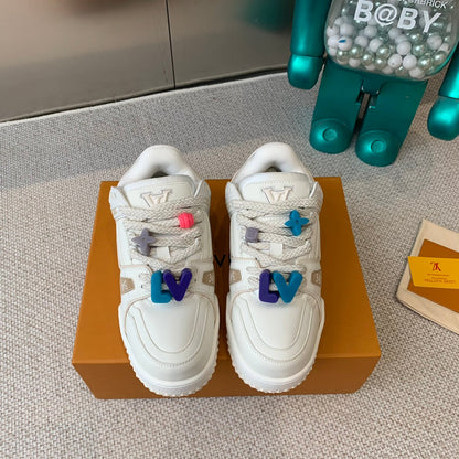 LOUIS VUITTON LV TRAINER MAXI SNEAKER IN WHITE CALFSKIN