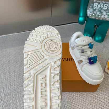 LOUIS VUITTON LV TRAINER MAXI SNEAKER IN WHITE CALFSKIN