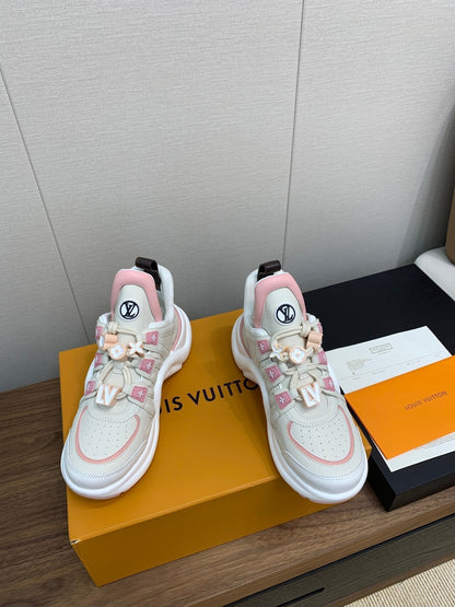 LOUIS VUITTON LV ARCHLIGHT SNEAKER BEIGE MIX LIGHT PINK