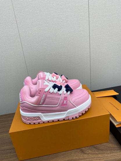 LOUIS VUITTON LV TRAINER IN LIGHT PINK CALFSKIN
