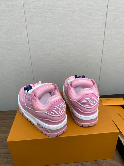 LOUIS VUITTON LV TRAINER IN LIGHT PINK CALFSKIN