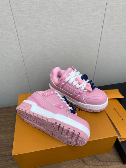 LOUIS VUITTON LV TRAINER IN LIGHT PINK CALFSKIN