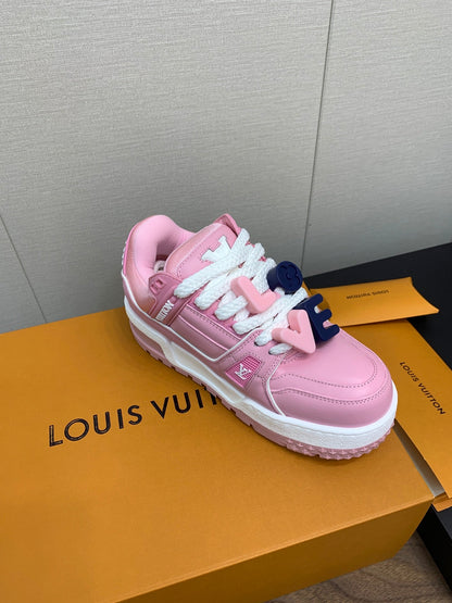 LOUIS VUITTON LV TRAINER IN LIGHT PINK CALFSKIN