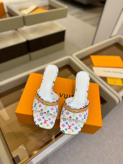 LOUIS VUITTON LV X TM 6AM HIGH 4 CM MULE IN WHITE MONOGRAM CALFSKIN