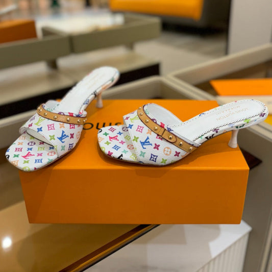 LOUIS VUITTON LV X TM 6AM HIGH 4 CM MULE IN WHITE MONOGRAM CALFSKIN