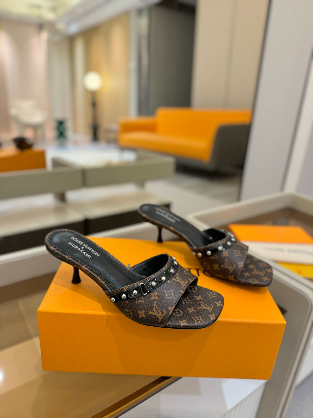 LOUIS VUITTON LV X TM 6AM HIGH 4 CM MULE IN CHOCOLATE BROWN MONOGRAM CALFSKIN