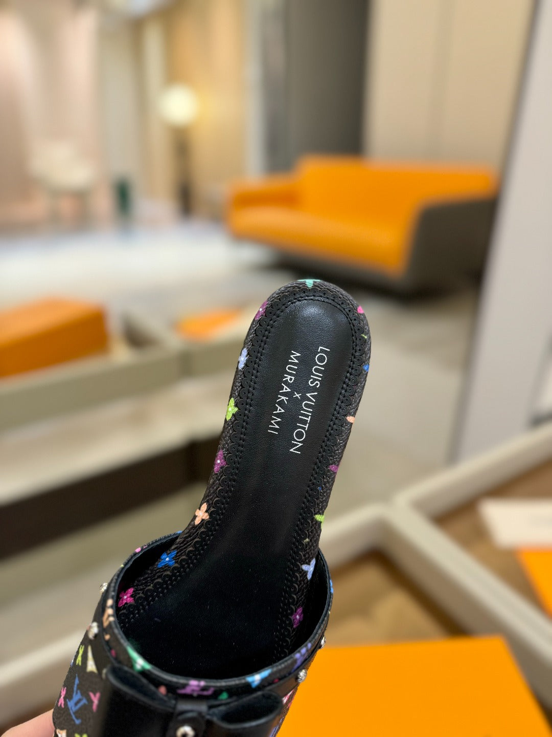 LOUIS VUITTON LV X TM 6AM FLAT MULE IN BLACK MONOGRAM CALFSKIN