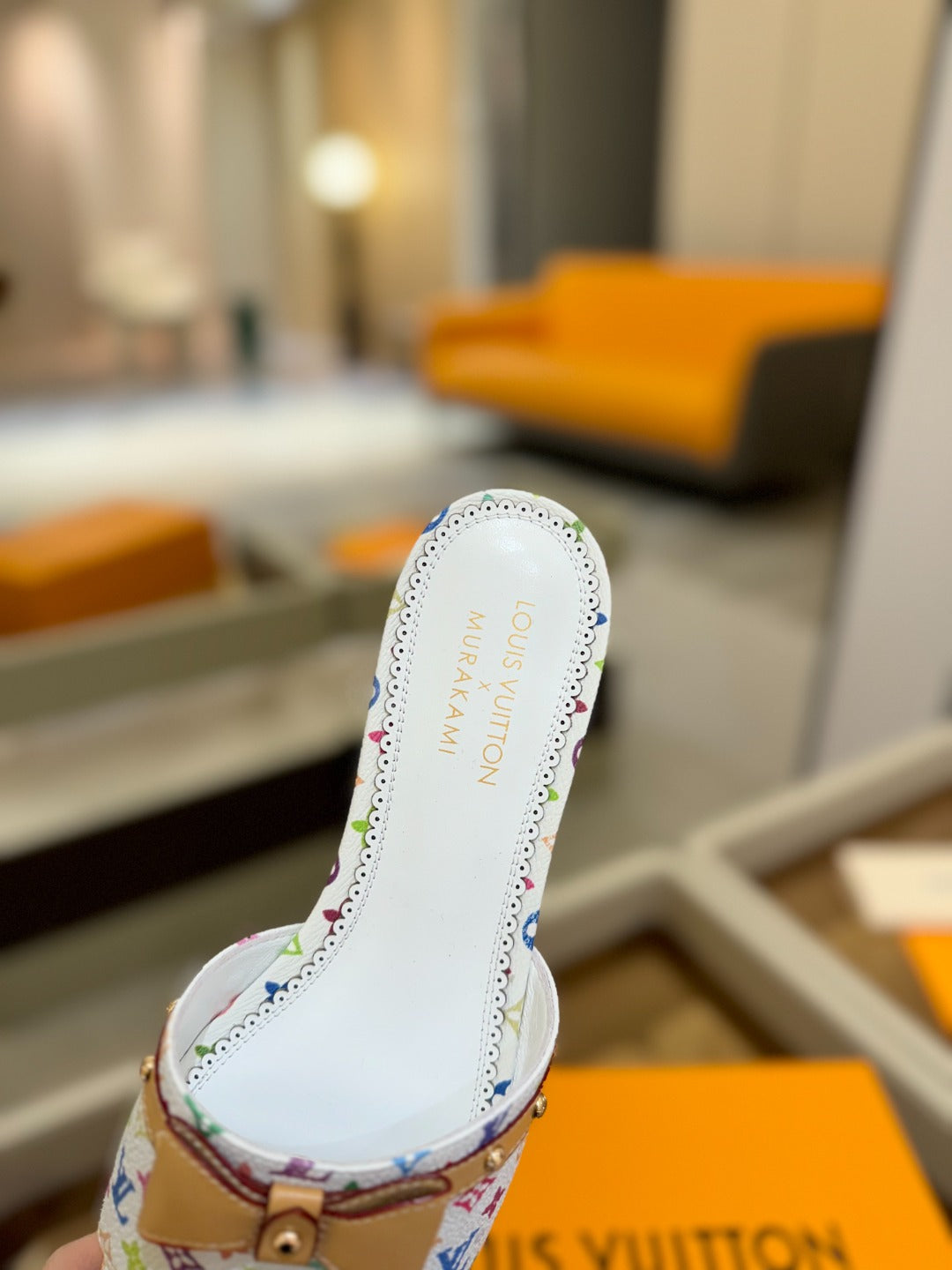 LOUIS VUITTON LV X TM 6AM FLAT MULE IN WHITE MONOGRAM CALFSKIN