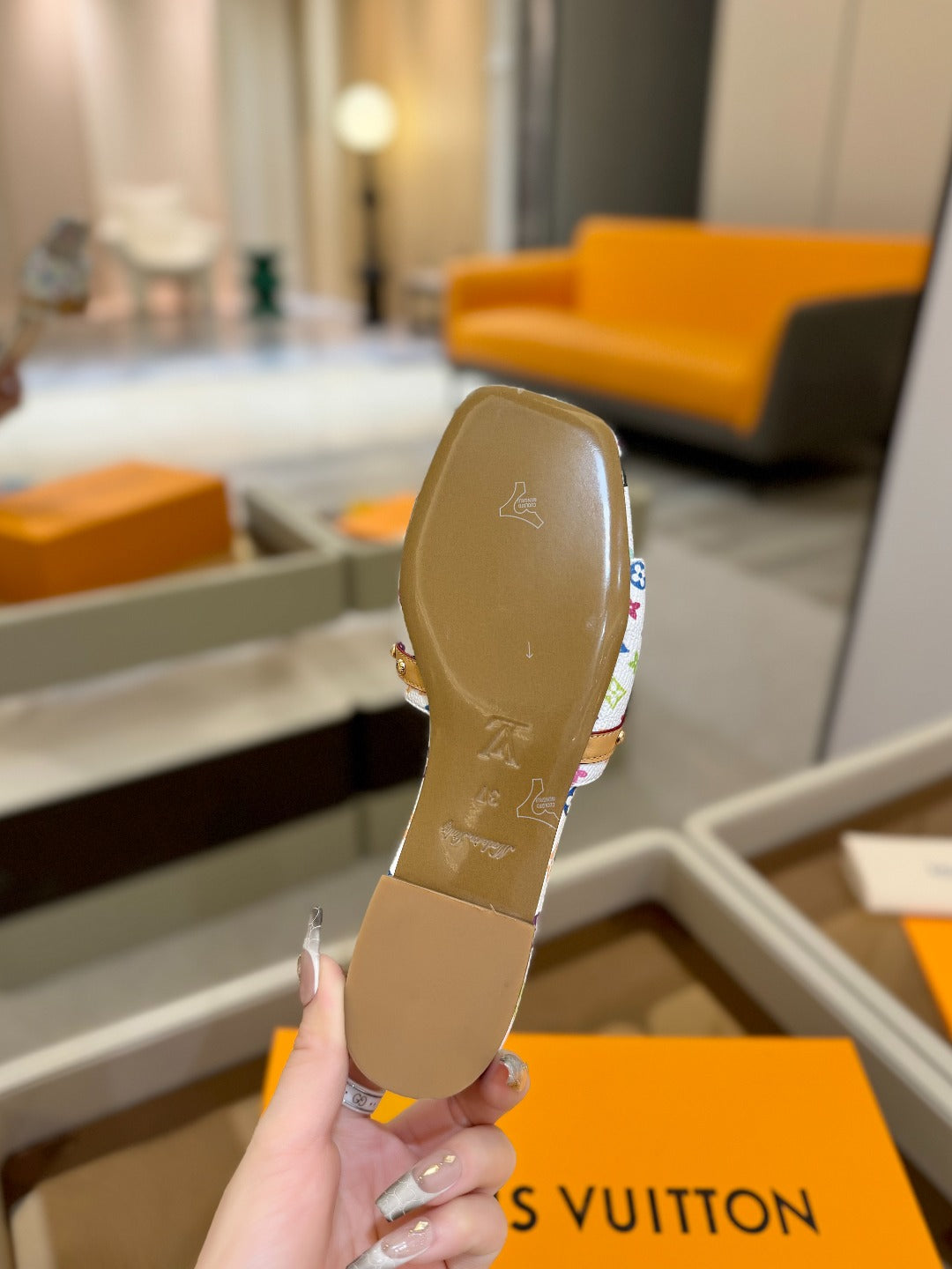 LOUIS VUITTON LV X TM 6AM FLAT MULE IN WHITE MONOGRAM CALFSKIN