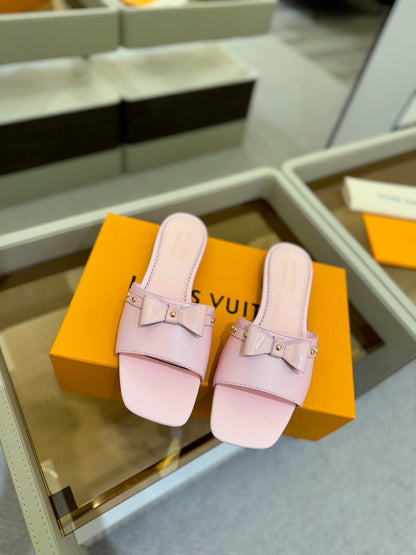 LOUIS VUITTON LV X TM 6AM FLAT MULE IN BABY PINK CALFSKIN