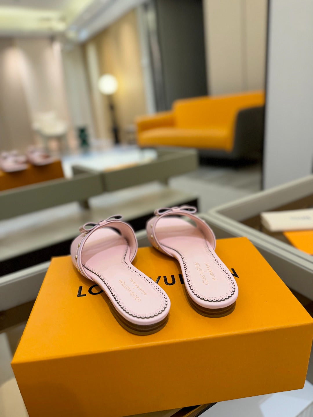 LOUIS VUITTON LV X TM 6AM FLAT MULE IN BABY PINK CALFSKIN