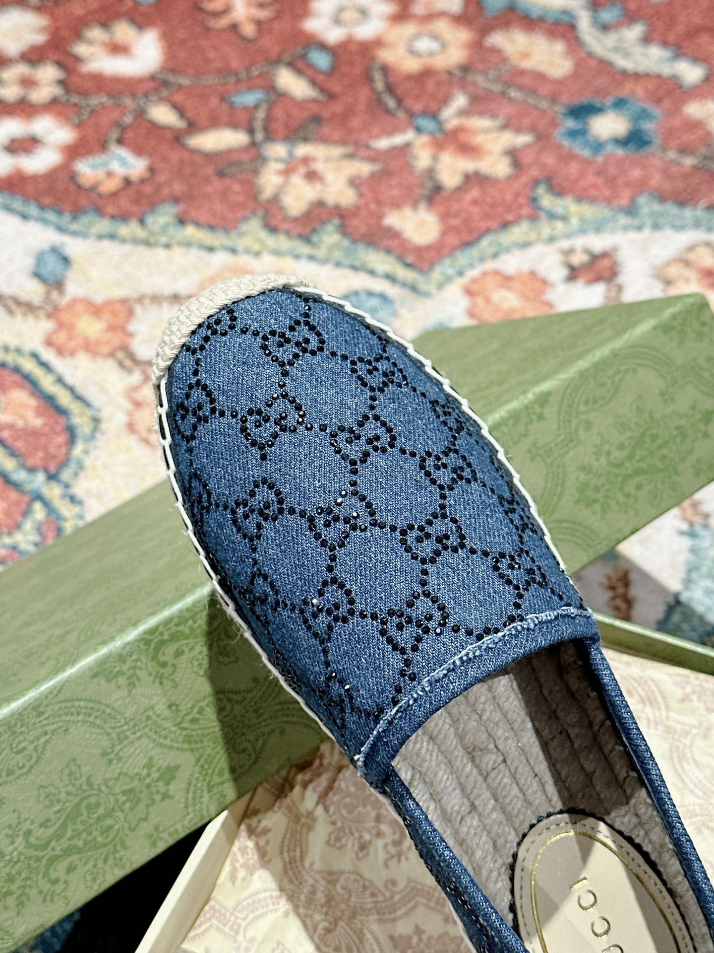 GUCCI ESPADRILLE LOAFER AEGEAN CANVAS