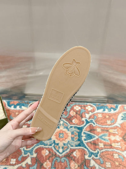 GUCCI ESPADRILLE LOAFER AEGEAN CANVAS