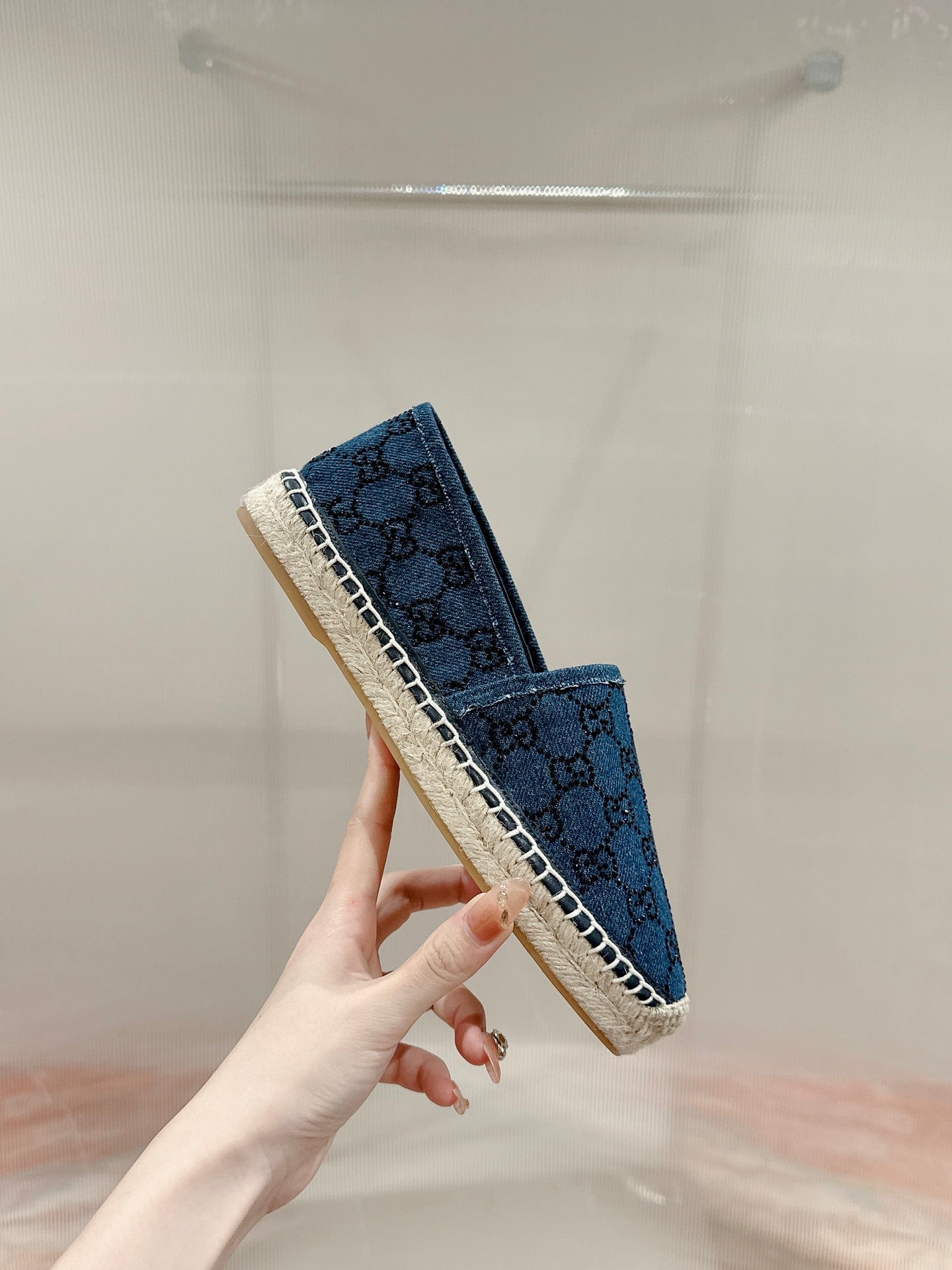 GUCCI ESPADRILLE LOAFER AEGEAN CANVAS