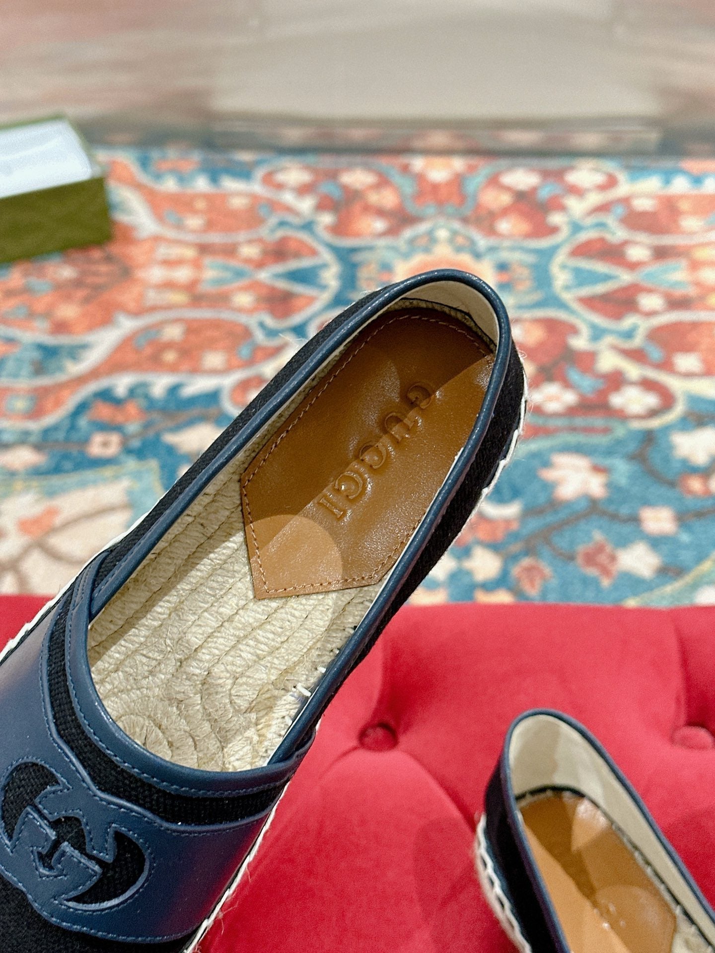 GUCCI ESPADRILLES SLIP - ON BLACK CANVAS