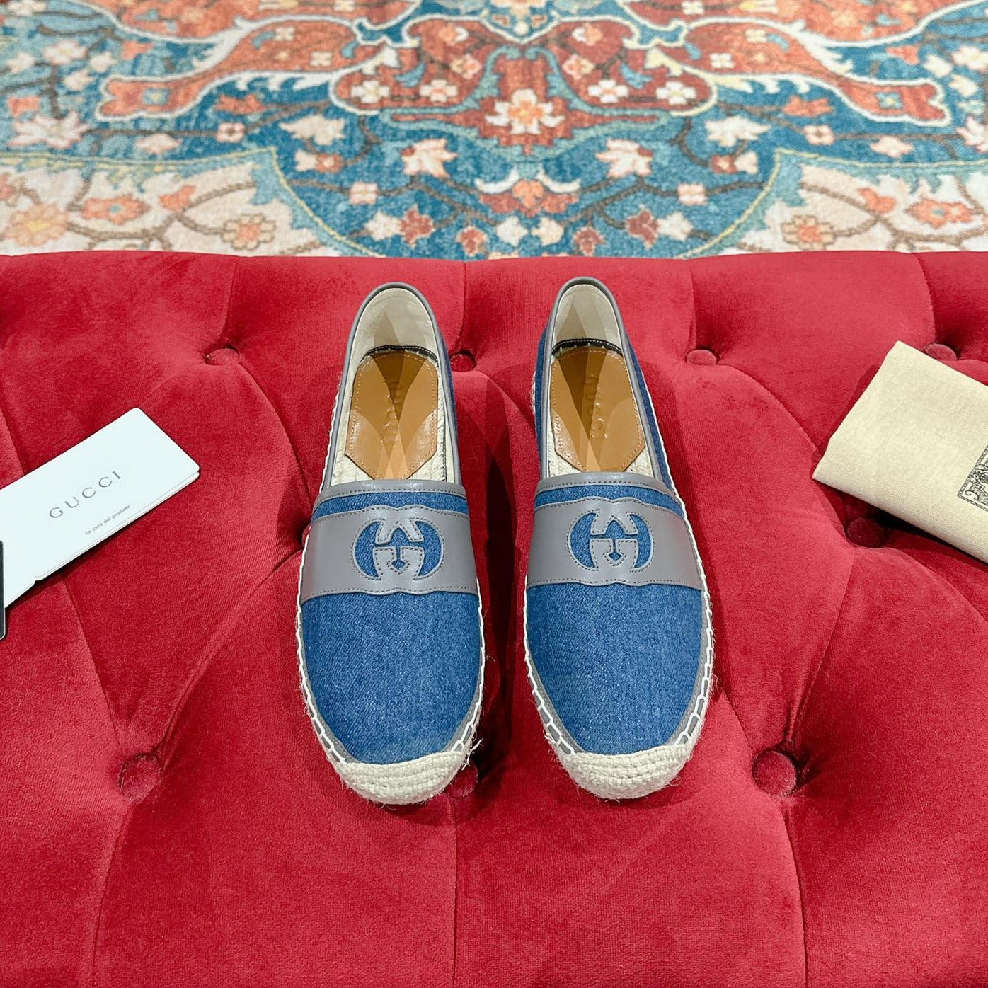 GUCCI ESPADRILLES SLIP - ON AEGEAN CANVAS